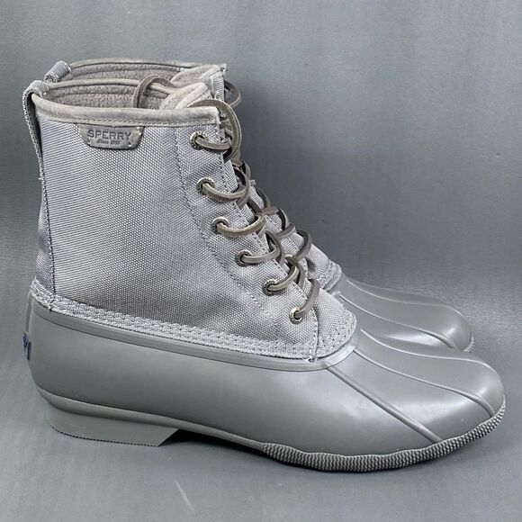 mens duck boots grey